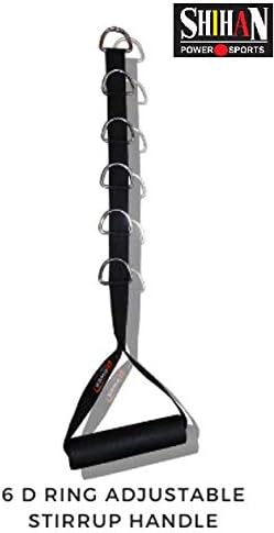 SHIHAN POWER-SPORTS 6-D STIRRUP HANDLE Adjustable Gym Machine Attachment 6-D Ring Attachment Cable Machine Workout Cable Cross Over Handle