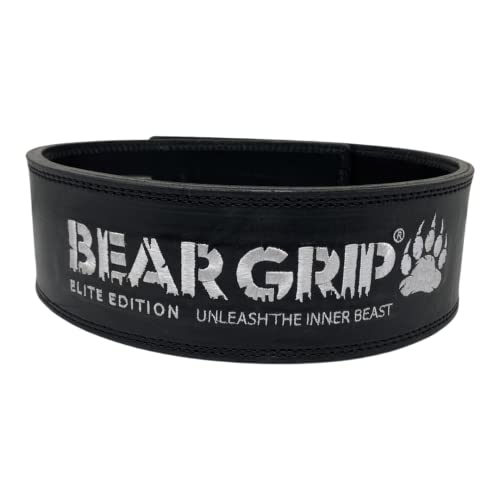 BEAR GRIP Power Belt - Elite Edition Premium Double Pong Weight Lifting Belt