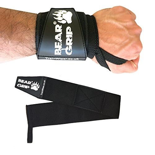 BEAR GRIP - Premium Heavy Duty Weight Lifting Wrist Wraps, Bodybuilding, Crossfit, Powerlifting, StrongMan