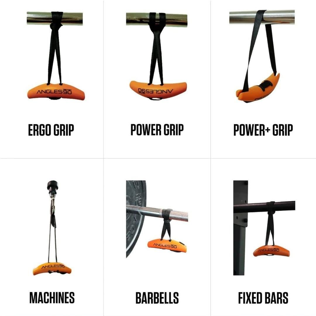 Angles90 Gym Pull Up Handles for Bar - Neutral Grip Lat Pulldown Attachments - T-bar Row Cable Machine - D Handle Tricep Rope - Lifting Handle - Cable Handle - Angle Grips Gym - Gym Grips Handles