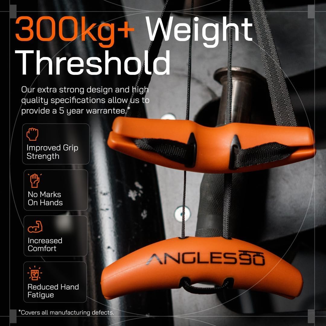 Angles90 Gym Pull Up Handles for Bar - Neutral Grip Lat Pulldown Attachments - T-bar Row Cable Machine - D Handle Tricep Rope - Lifting Handle - Cable Handle - Angle Grips Gym - Gym Grips Handles