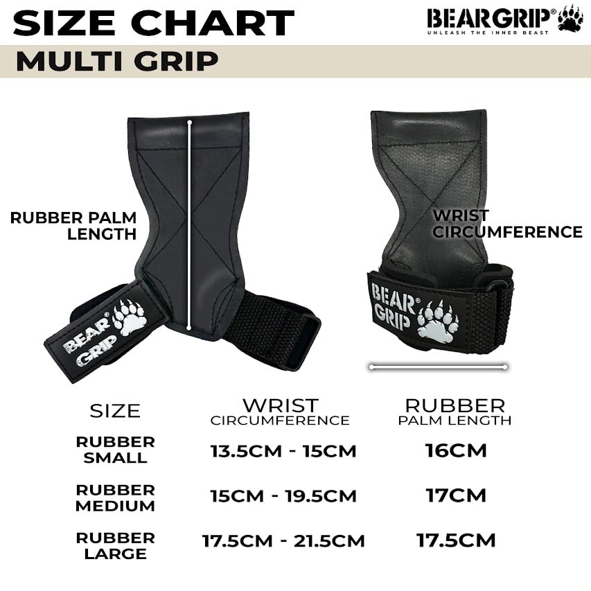 BEAR GRIP Multi Grip Straps/Hooks, Premium Heavy duty weight lifting straps/gloves