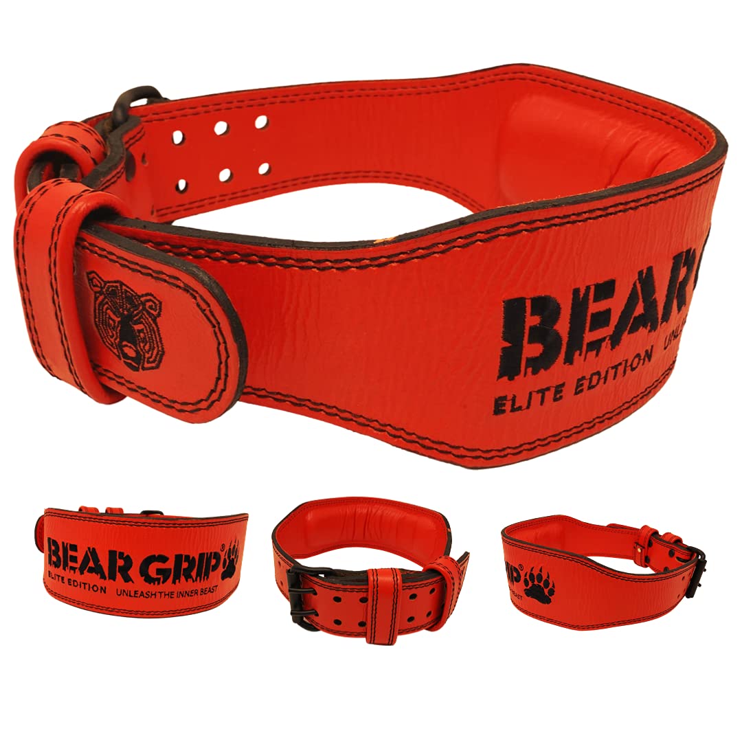 BEAR GRIP Power Belt - Elite Edition Premium Double Pong Weight Lifting Belt