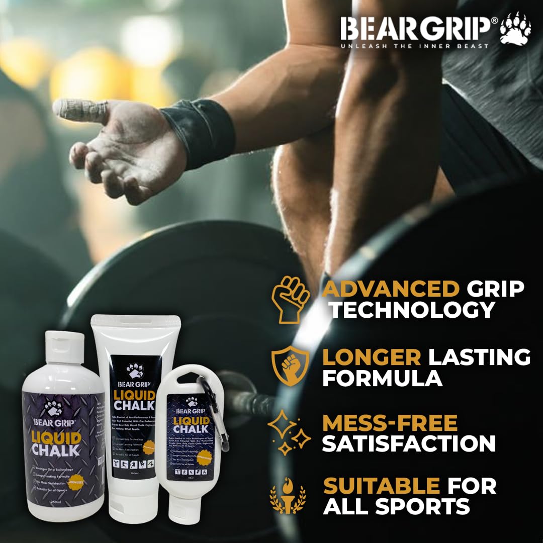 BEAR GRIP - LIQUID CHALK | Sports Chalk | Sweat Free Hands | Crossfit | Weight Lifting | Power Lifting | Rock Climbing | Bodybuilding