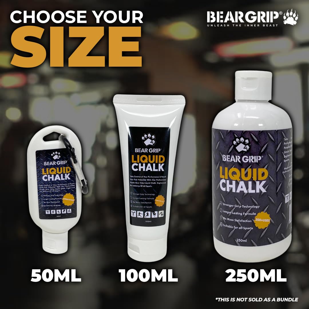 BEAR GRIP - LIQUID CHALK | Sports Chalk | Sweat Free Hands | Crossfit | Weight Lifting | Power Lifting | Rock Climbing | Bodybuilding