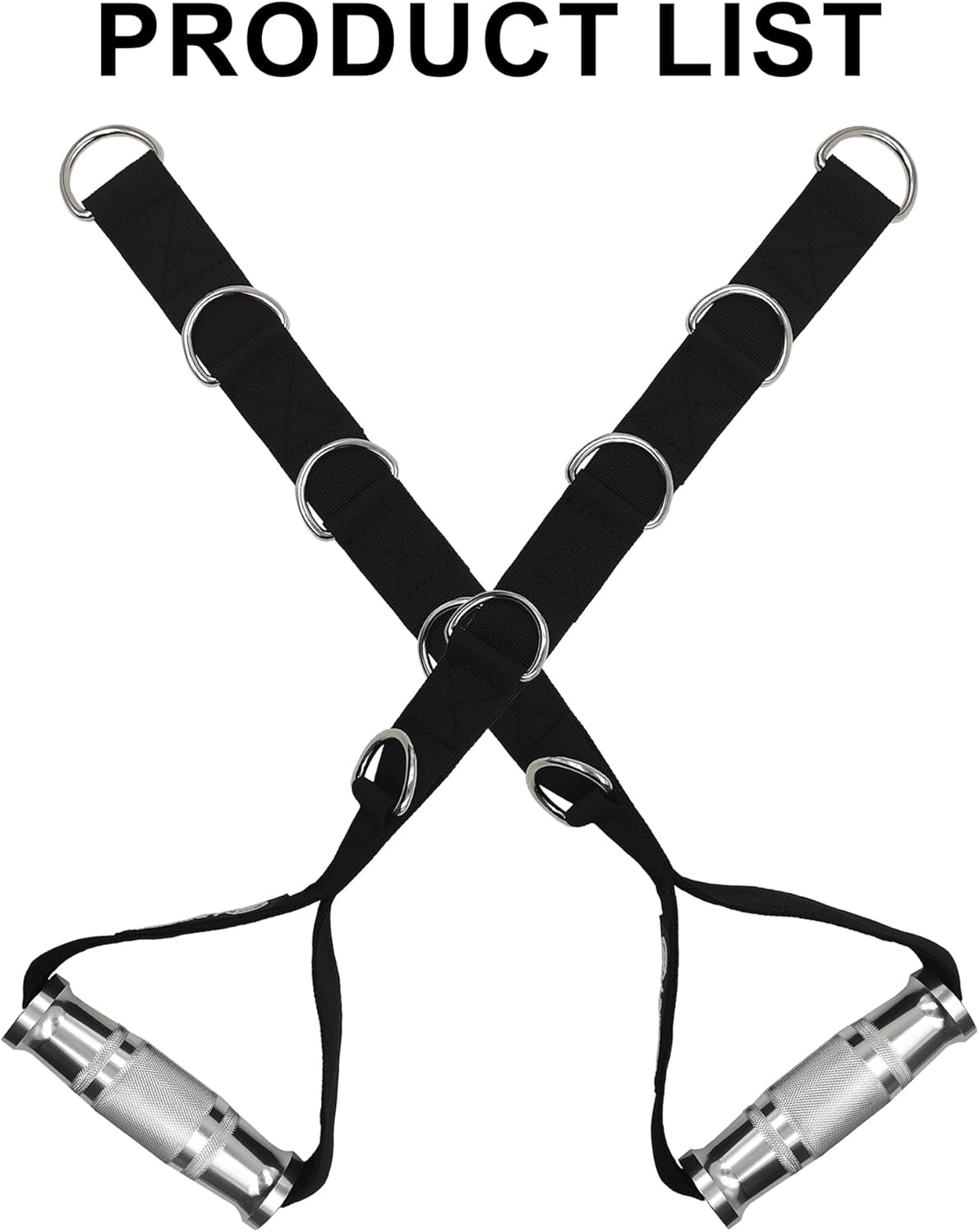 J Bryant Fitness Metallic Multi D-Ring Gym Handles Ultra-Durable Aluminum Alloy Grip Handles for Heavy-Duty Workout-Ideal for Pulley LAT Pull Down Systems, Black