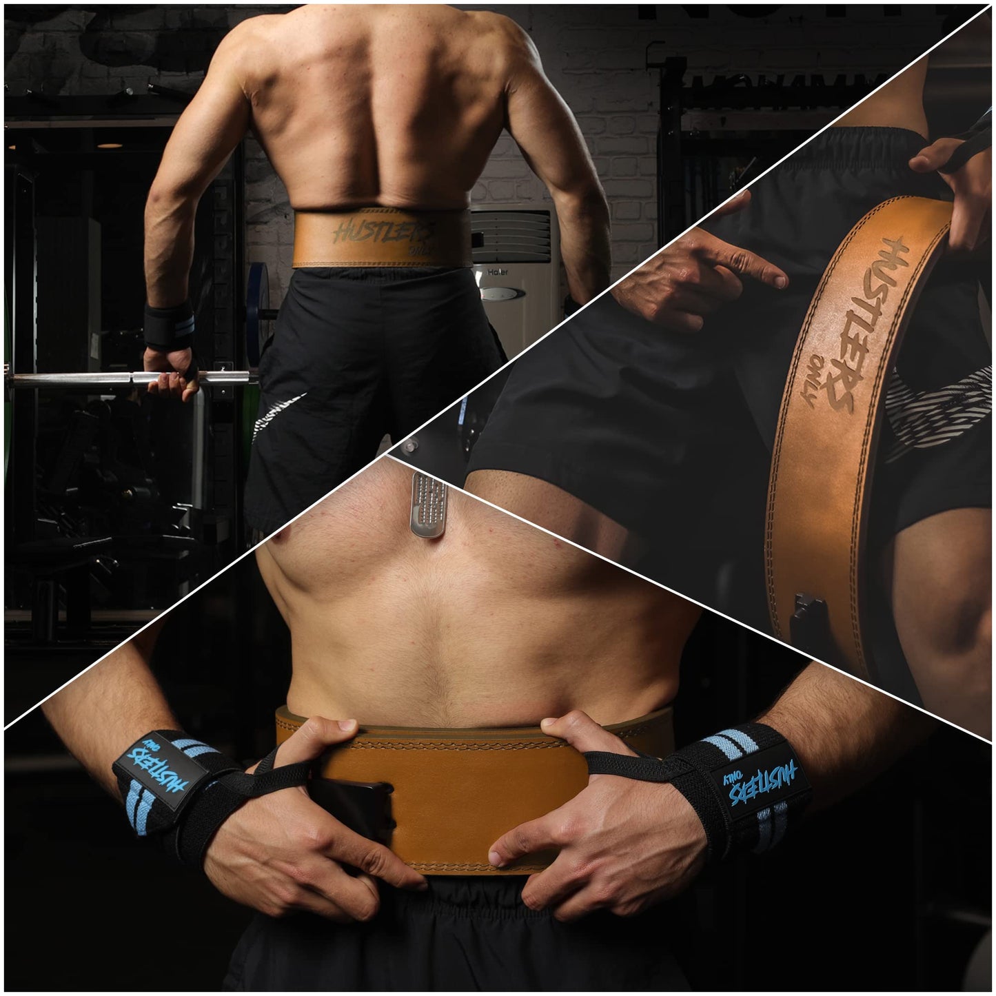Hustlers Only Weight Lifting Belt with Lever Buckle Genuine Leather Gym Belt for Deadlift, Power Lifting, Bodybuilding, Workout Belt 10mm thickness for Back Support, Lifting Belt for Men and Women