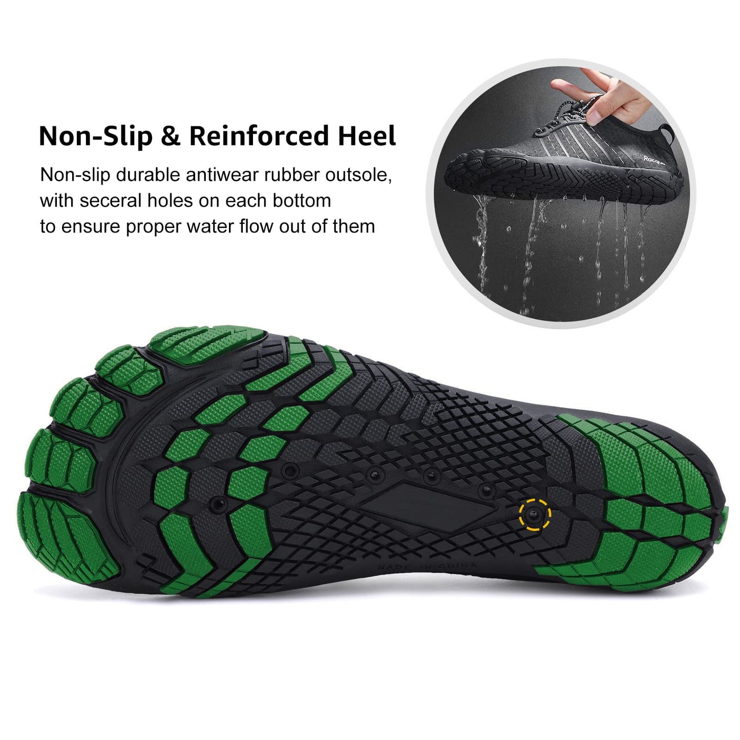 Racqua Water Shoes Quick Dry Barefoot Lightweight Aqua Shoes Beach Swim Pool Hiking Sport Shoes