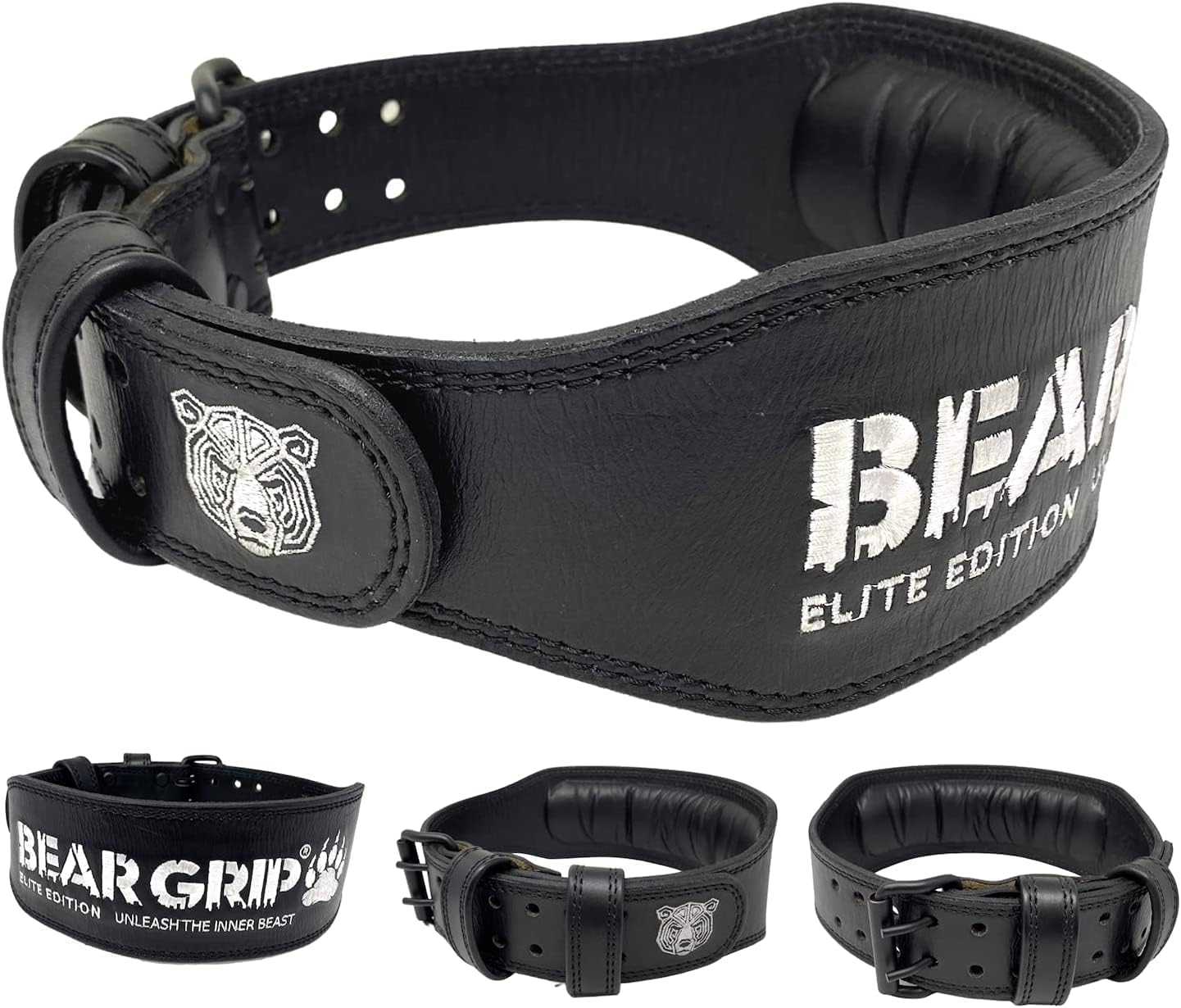 BEAR GRIP Power Belt - Elite Edition Premium Double Pong Weight Lifting Belt