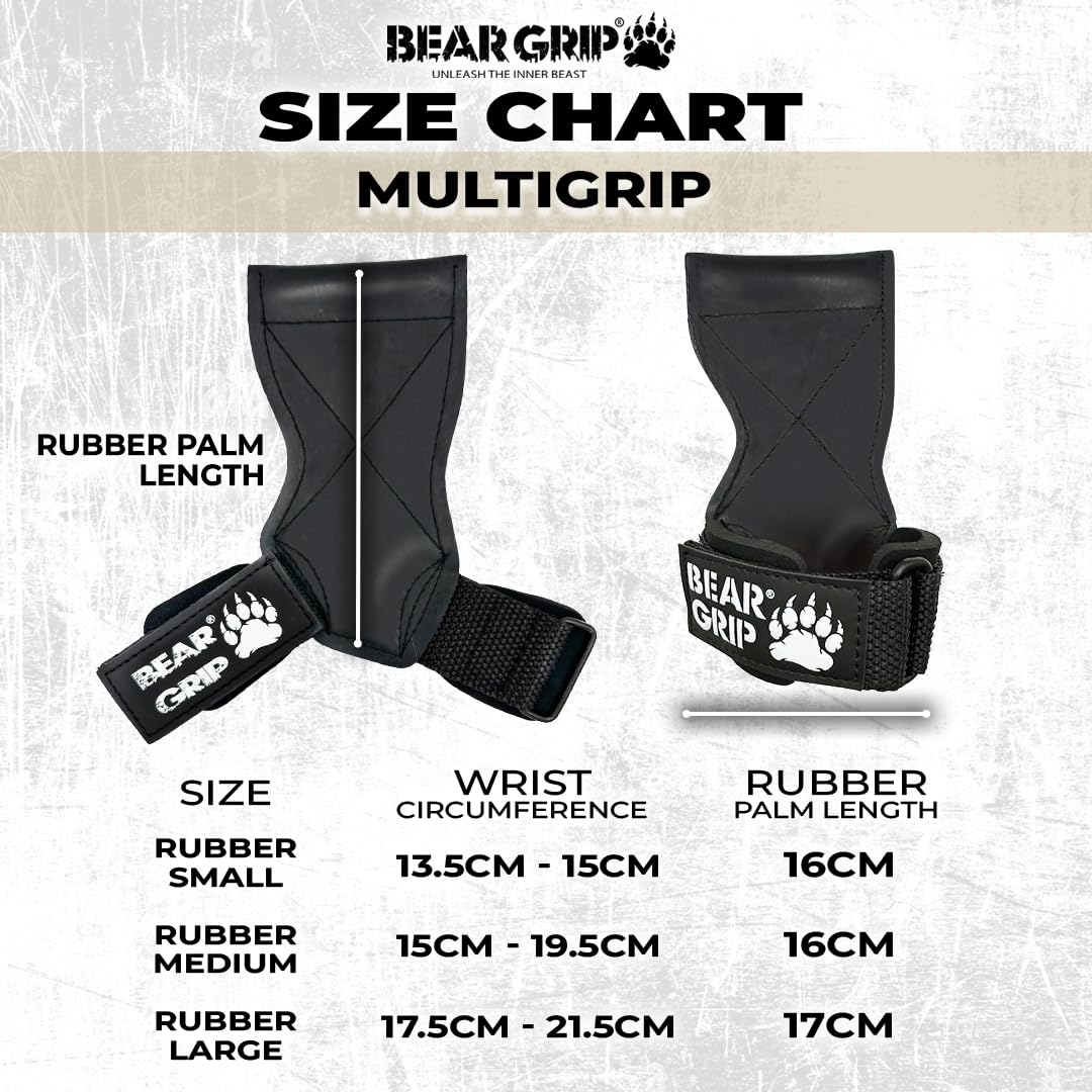BEAR GRIP Multi Grip Straps/Hooks, Premium Heavy duty weight lifting straps/gloves