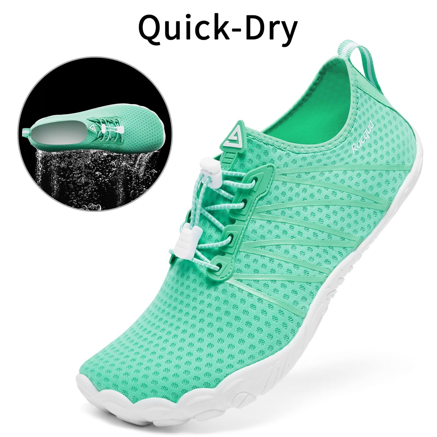 Racqua Water Shoes Quick Dry Barefoot Lightweight Aqua Shoes Beach Swim Pool Hiking Sport Shoes