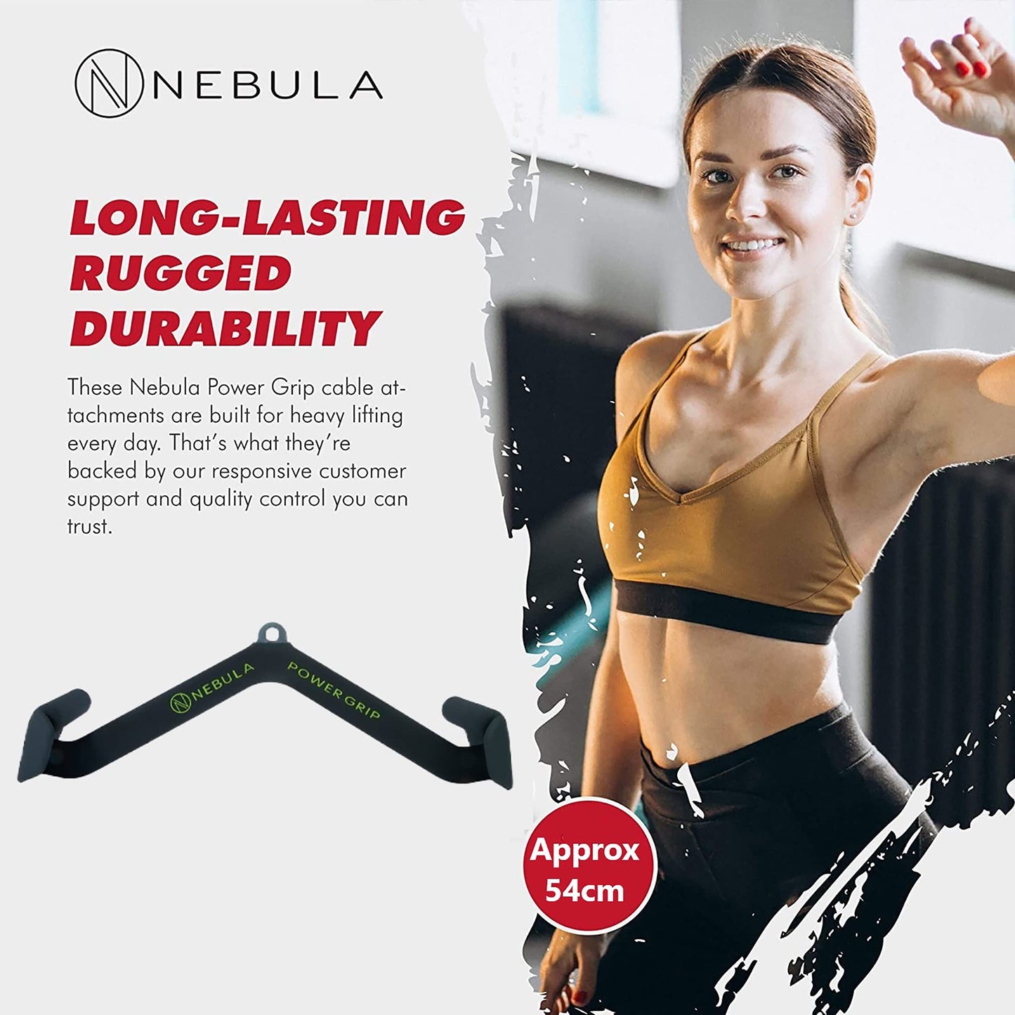 Nebula Power Bar Lat Pull Down Bar Attachments, Workout Accessory for Gym, Fitness, Weightlifting Use, Strength Training Arms, Triceps, Back, Shoulders