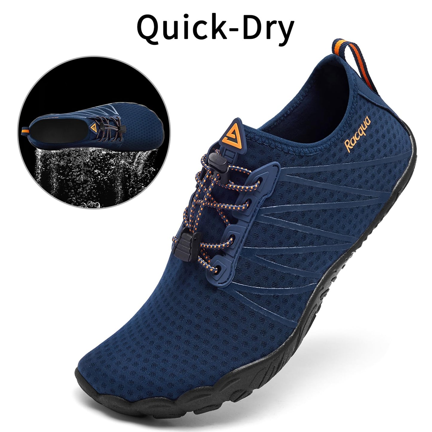 Racqua Water Shoes Quick Dry Barefoot Lightweight Aqua Shoes Beach Swim Pool Hiking Sport Shoes