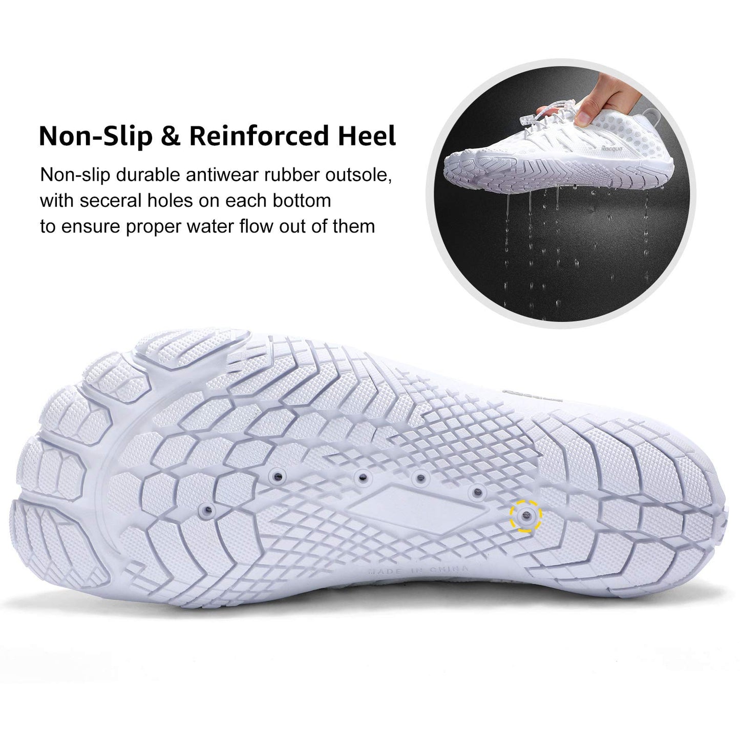 Racqua Water Shoes Quick Dry Barefoot Lightweight Aqua Shoes Beach Swim Pool Hiking Sport Shoes