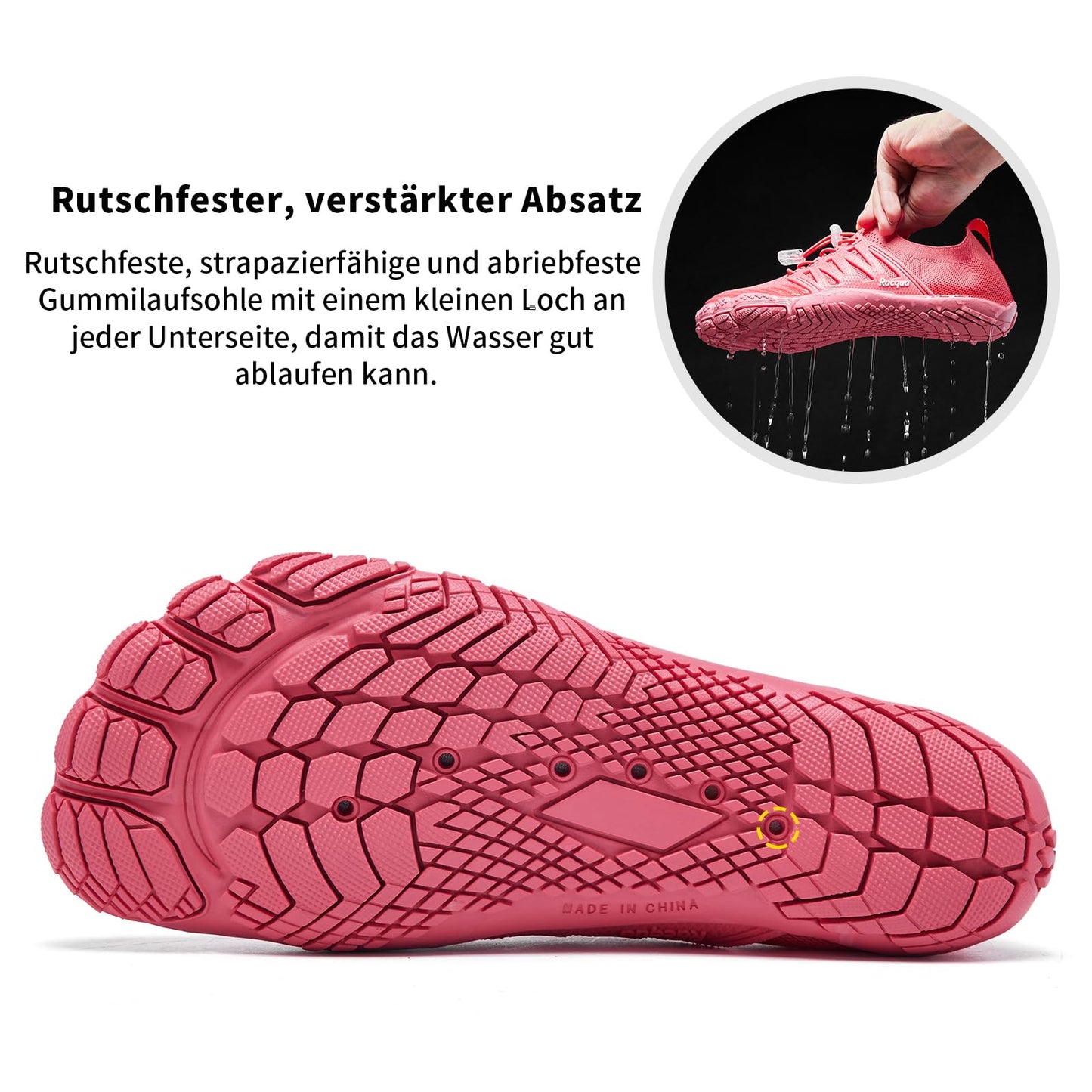 Racqua Water Shoes Quick Dry Barefoot Lightweight Aqua Shoes Beach Swim Pool Hiking Sport Shoes