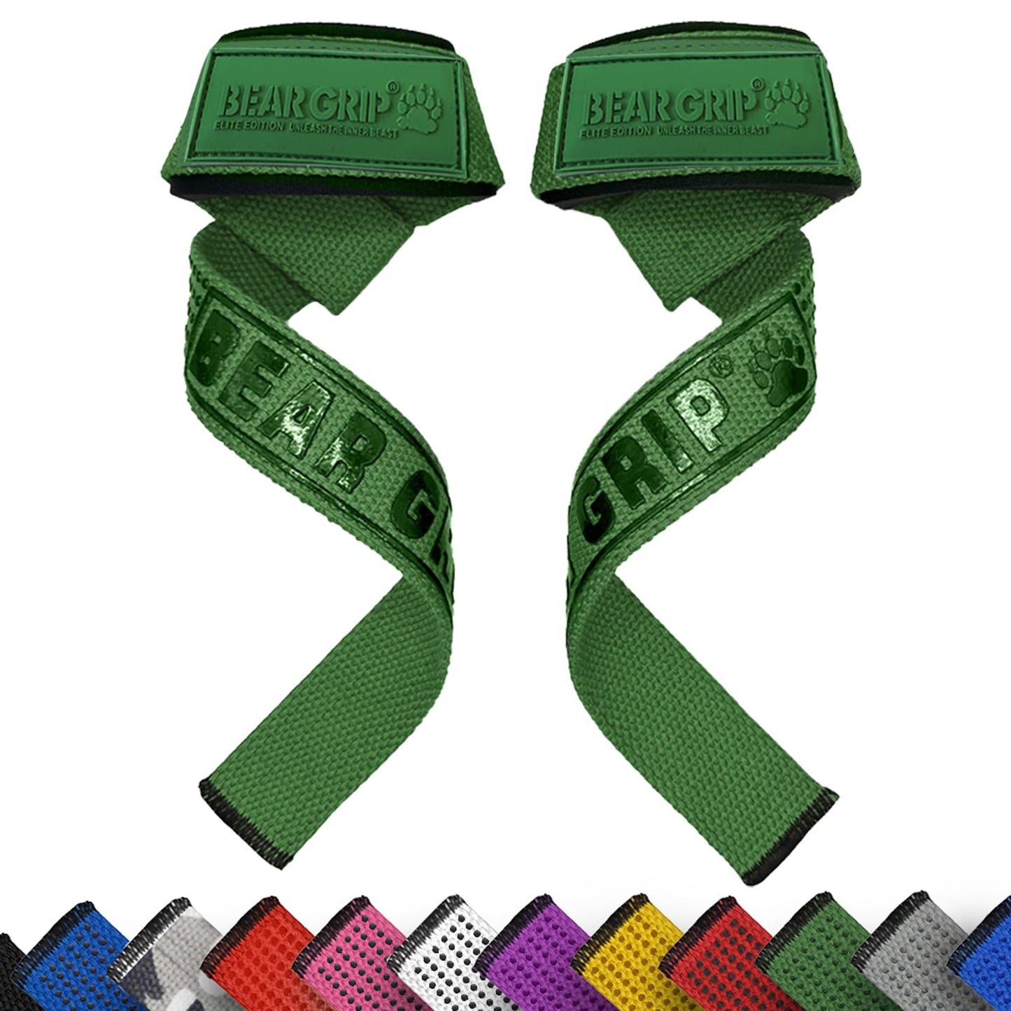 BEAR GRIP Straps - Premium Neoprene Padded Heavy Duty Double Stitched Weight Lifting Gym Straps, Deadlift, Gym Accessories for Men and Women, Advanced Gel Grip, 100% cotton, Extra long length