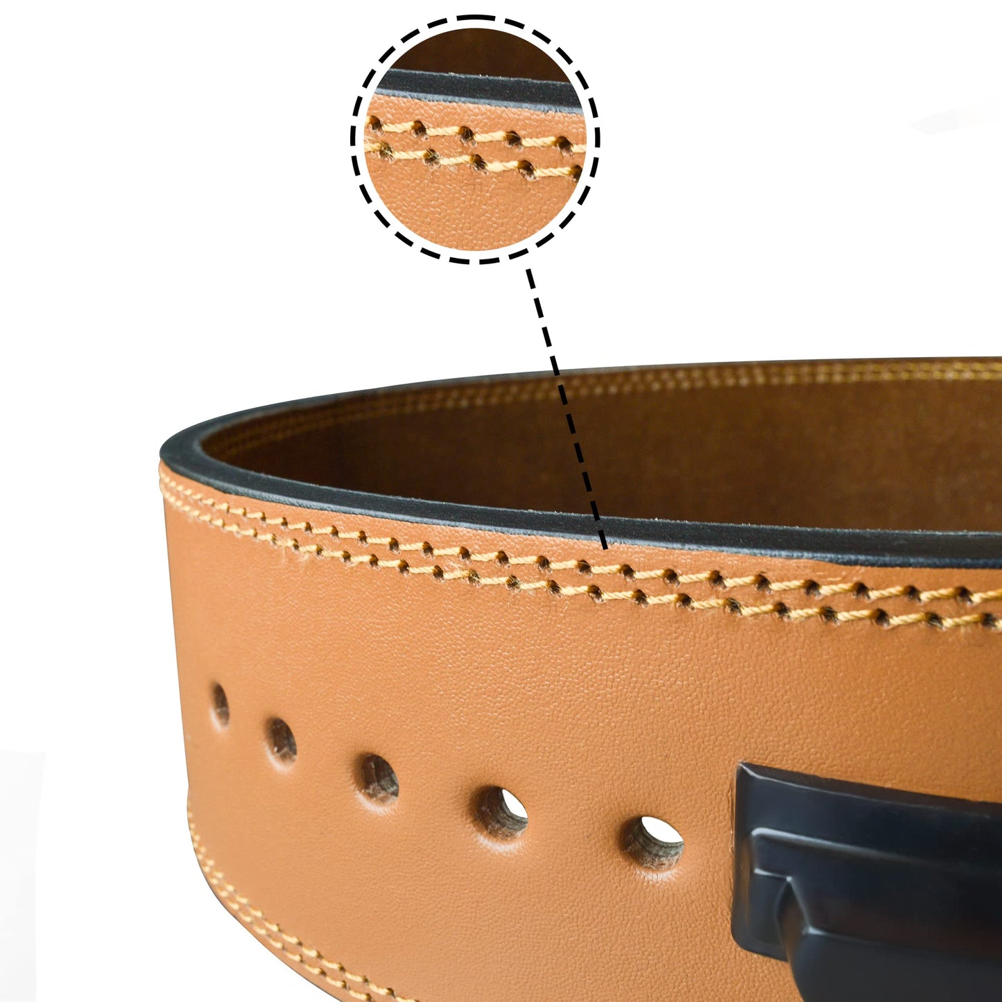 Hustlers Only Weight Lifting Belt with Lever Buckle Genuine Leather Gym Belt for Deadlift, Power Lifting, Bodybuilding, Workout Belt 10mm thickness for Back Support, Lifting Belt for Men and Women