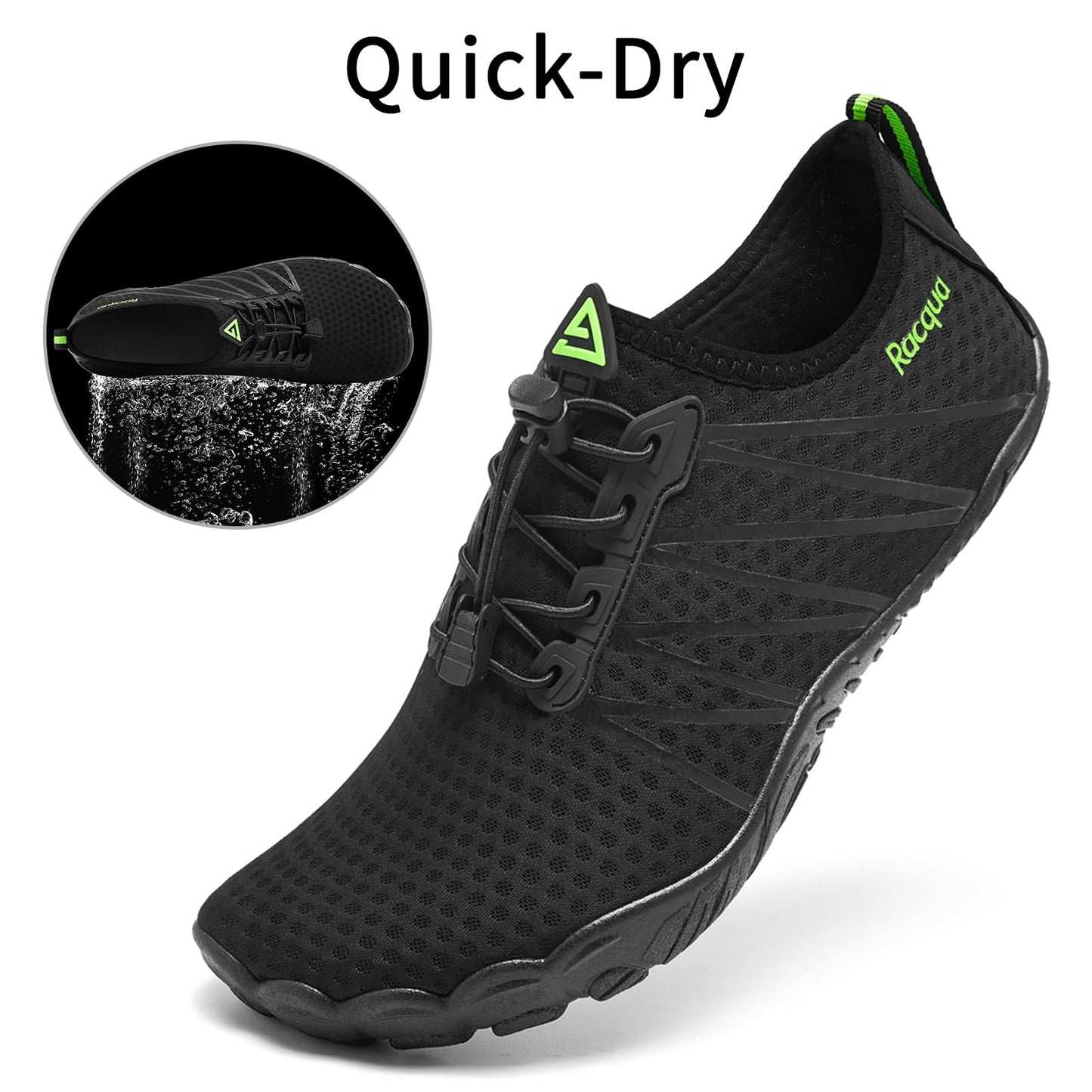 Racqua Water Shoes Quick Dry Barefoot Lightweight Aqua Shoes Beach Swim Pool Hiking Sport Shoes