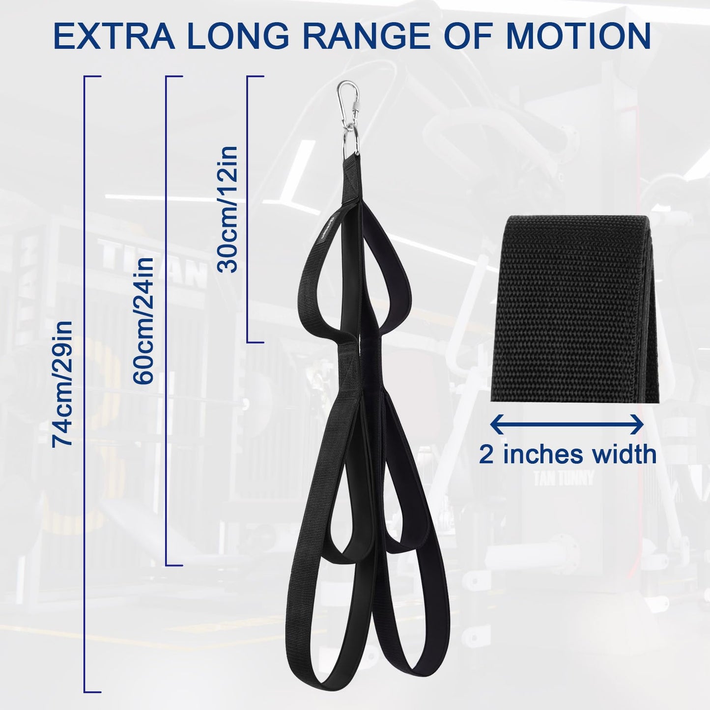 Bosaen Tricep Rope Cable Attachment, 3 Lengths of Handles in 1 Rope for Greater Range of Motion, Tricep Pull Down Rope for Push Downs, Crunches, Facepulls, Cable Overhead Presses for Professional Gym