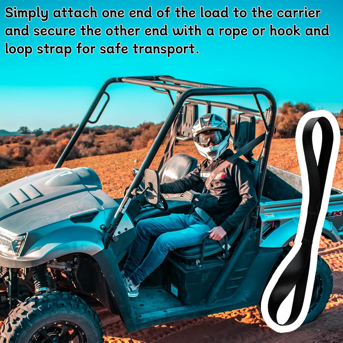 GroveEss 4PCS Securing Loop Straps,Sturdy Durable Strength Lshing Belts,Tie Down Straps Loops for Securing Attaching Motorbikes Scooters ATV UTV Garden Equipment (Black)