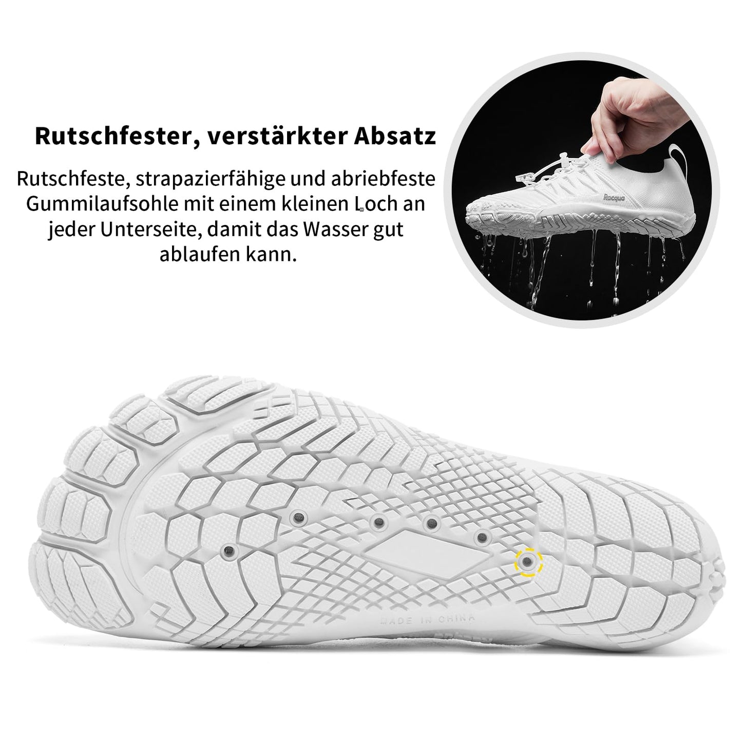 Racqua Water Shoes Quick Dry Barefoot Lightweight Aqua Shoes Beach Swim Pool Hiking Sport Shoes