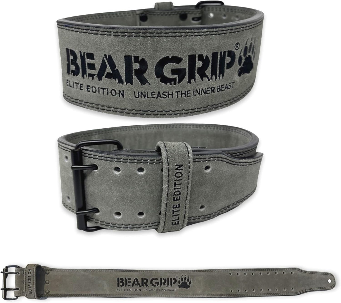 BEAR GRIP Power Belt - Elite Edition Premium Double Pong Weight Lifting Belt