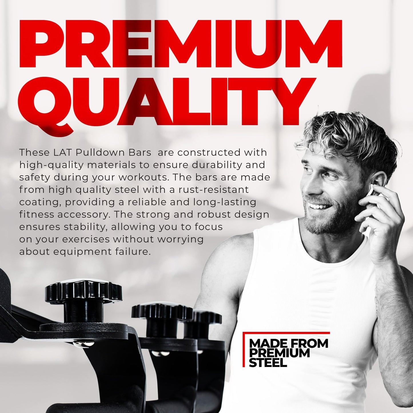 Nebula Power Bar Lat Pull Down Bar Attachments, Workout Accessory for Gym, Fitness, Weightlifting Use, Strength Training Arms, Triceps, Back, Shoulders