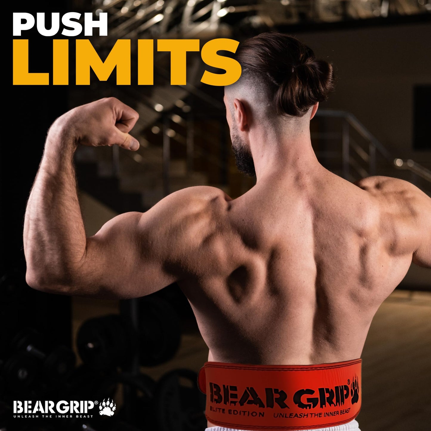 BEAR GRIP Power Belt - Elite Edition Premium Double Pong Weight Lifting Belt