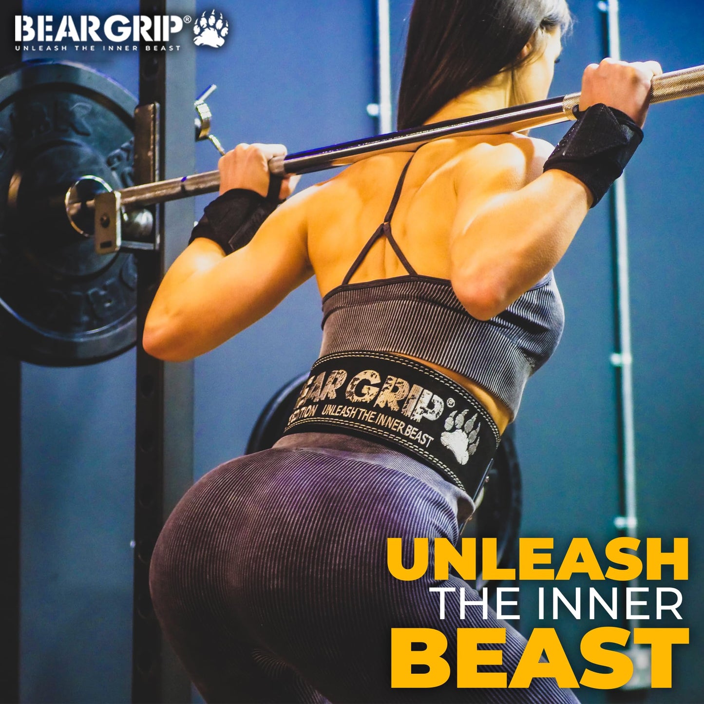 BEAR GRIP Power Belt - Elite Edition Premium Double Pong Weight Lifting Belt