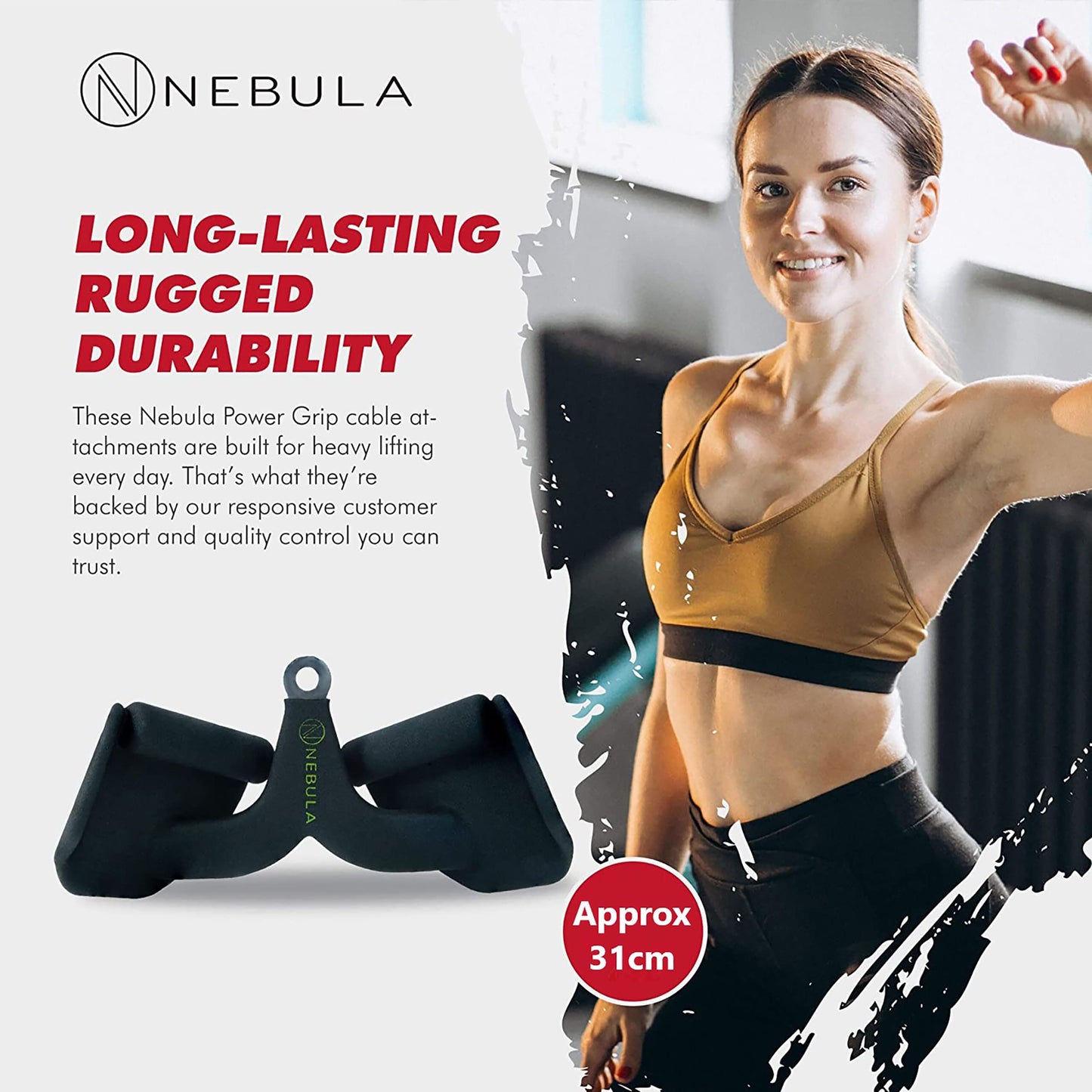 Nebula Power Bar Lat Pull Down Bar Attachments, Workout Accessory for Gym, Fitness, Weightlifting Use, Strength Training Arms, Triceps, Back, Shoulders