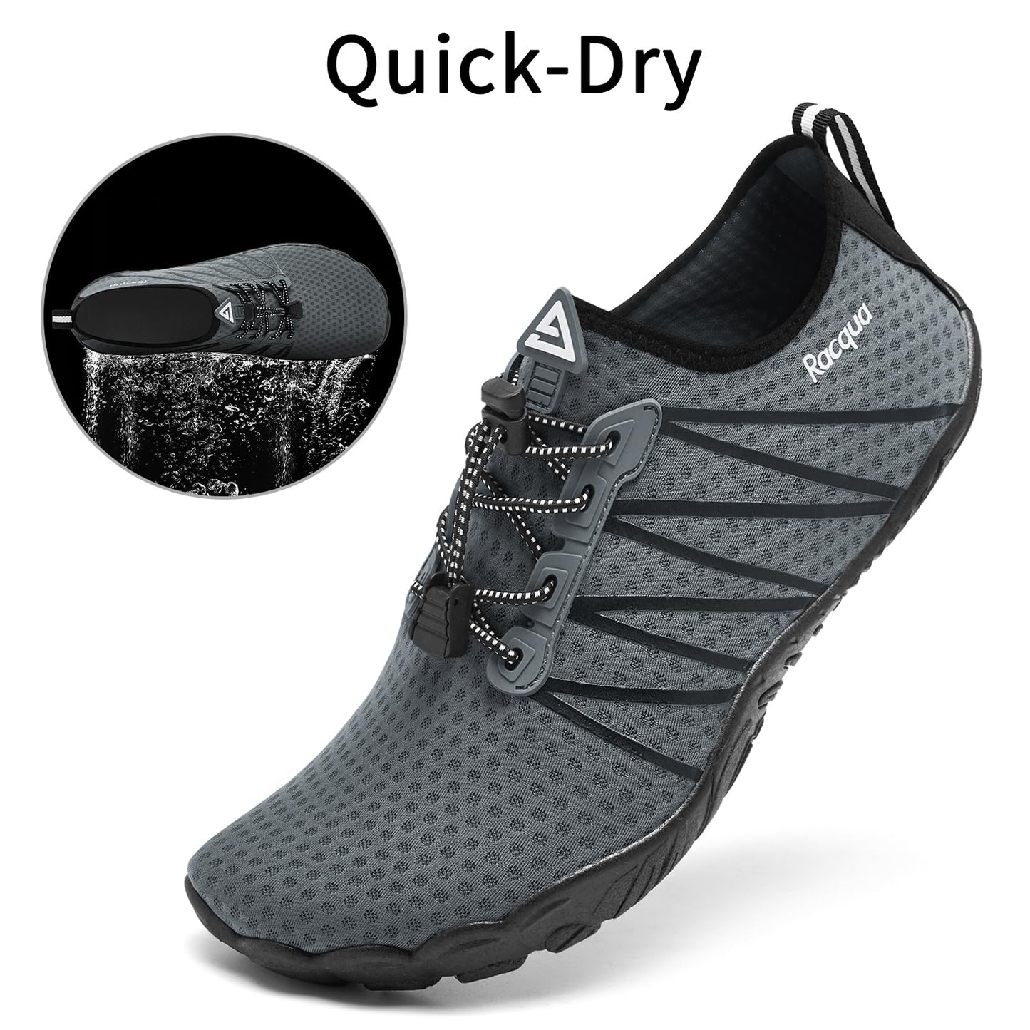 Racqua Water Shoes Quick Dry Barefoot Lightweight Aqua Shoes Beach Swim Pool Hiking Sport Shoes