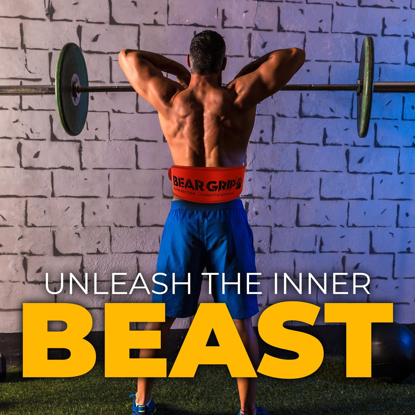 BEAR GRIP Power Belt - Elite Edition Premium Double Pong Weight Lifting Belt
