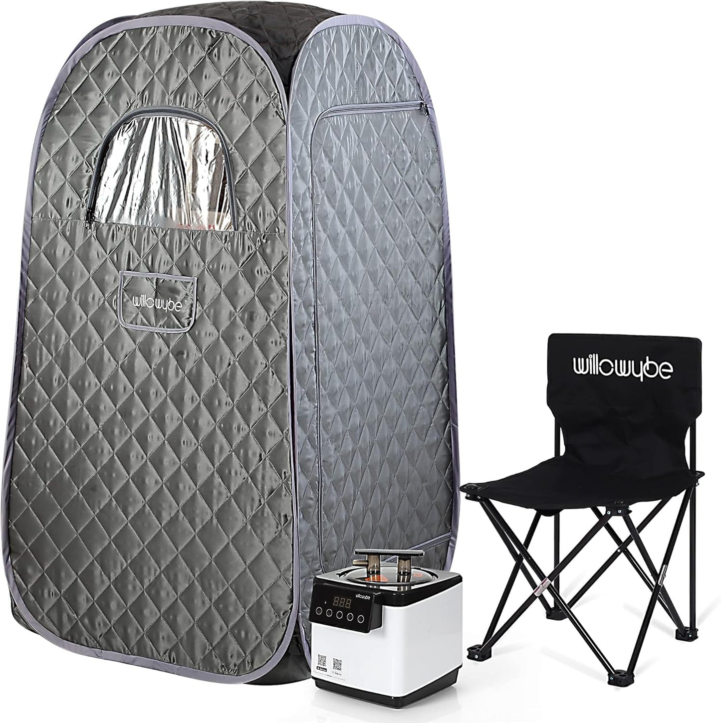WILLOWYBE Portable Steam Sauna with Bluetooth Control, Steamer, Body Tent, Foldable Chair | Personal Home Spa
