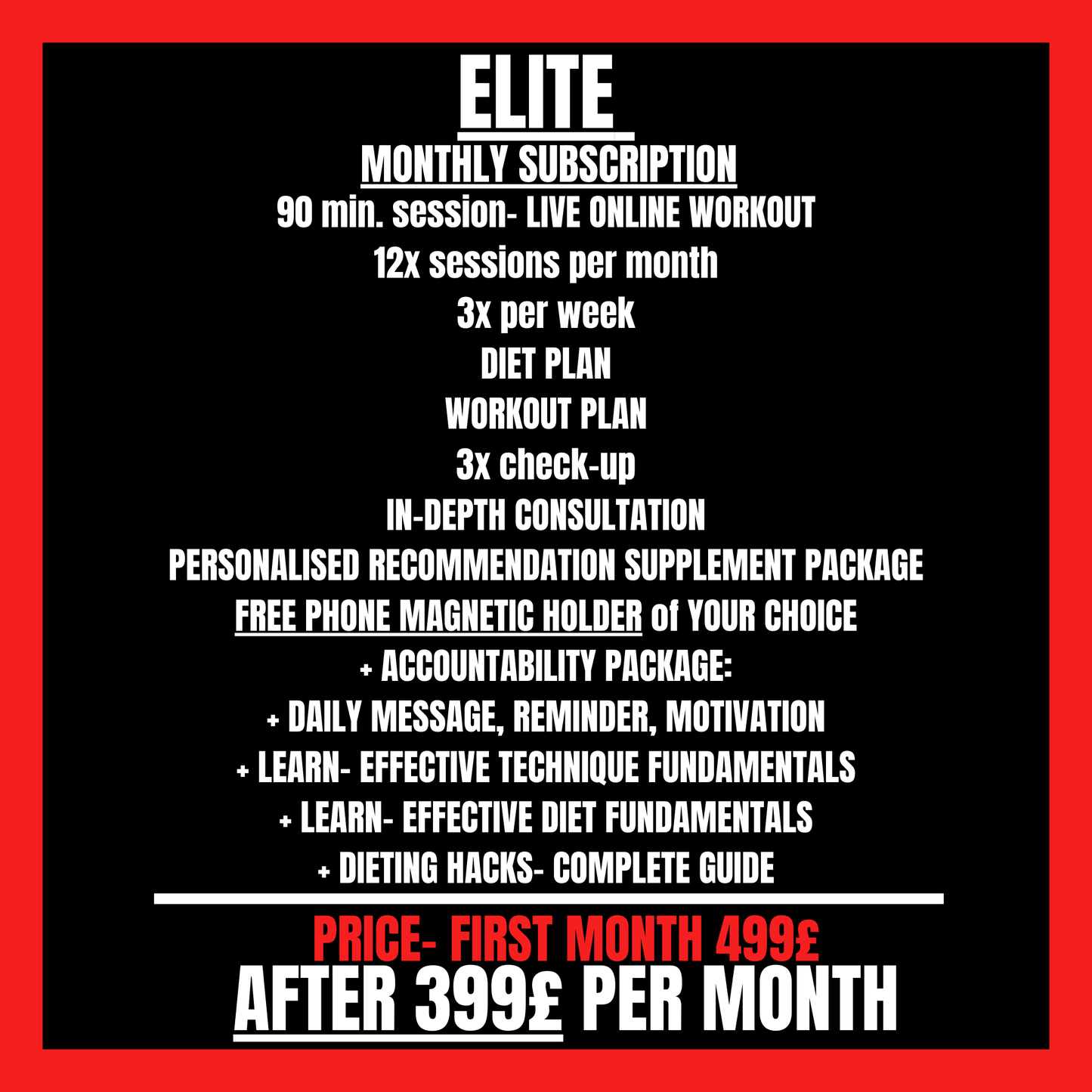 ELITE- MONTHLY SUBSCRIPTION